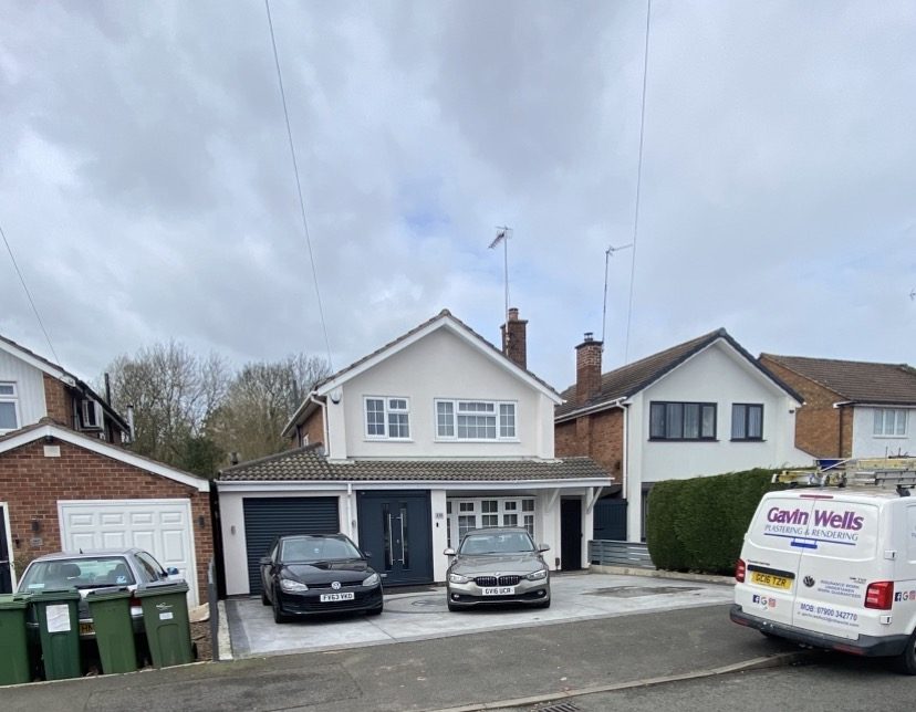 Rendered house with the work van on the drive